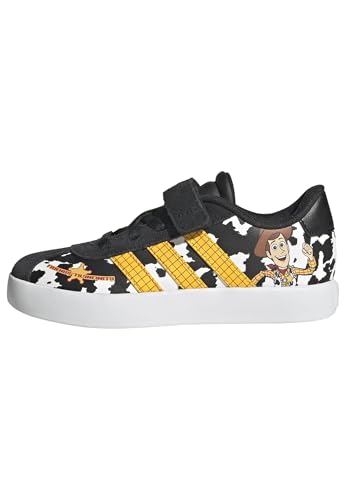 adidas Unisex-Kids Pixar VL Court 3.0 Elastic Lace & Strap, WhiteWhiteBlack, 3