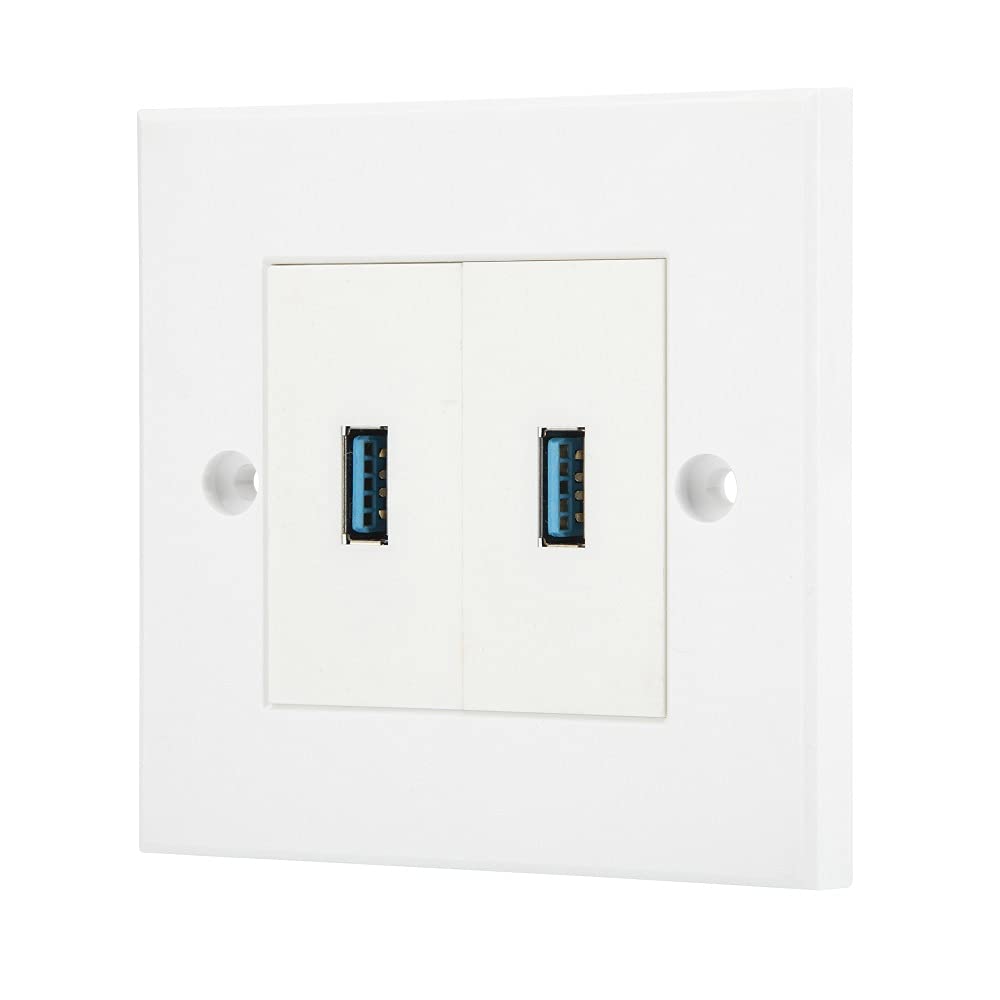 USB 3.0 Modular Faceplate/Wall Outlet (2 x USB 3.0 Port)