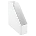 mDesign Plastic Home Office Desktop Storage Organizer Set - Holds Files, Magazines, Notebooks, Pens, Pencils, Highlighters, Note Pads - Set of 3 - White