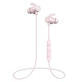 SoundPEATS Bluetooth Earphones, Wireless 4.1 Magnetic Earbuds, in-Ear IPX6 Sweatproof Headphones Mic (Super Sound 10MM Drivers APTX, 8 Hours Working Time, Secure Fit Design)-Pink