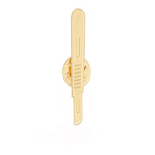 MANZHEN Medical Scalpel Brooch Lapel Pins Jewelry Gift for Surgeon Doctor Nurse (Gold)