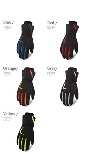 Aisprts Ski Gloves Men and Women Winter Touch Screen Gloves Windproof Waterproof Outdoor Snow Snowboard Warm Gloves (Grey, L) - Thumbnail 5