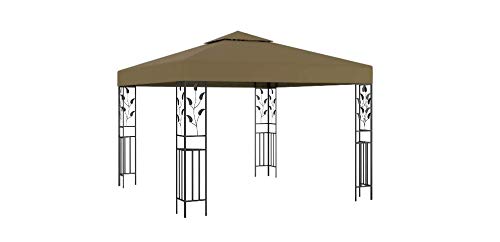 Pavillon 3x3 m Taupe Gartenbauten Pavillons und Partyzelte 180 g/m²