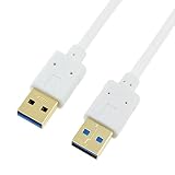 USB3.0 Male to Male Cable 1ft, SNANSHI USB 3.0 Cable Cord Type A Male to A Male Cable USB to USB Cable in White