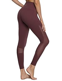 Hopgo - Leggings de yoga para mujer, cintura alta, malla