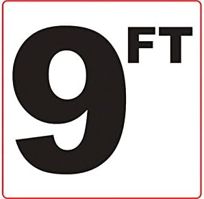 Aquatic Technology 9 FT 3M Adhesive Depth Marker 6 Inch x 6 Inch with 4 Inch Lettering