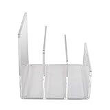 Crystal Clear Acrylic Desktop File Sorter Holder - Lucite Mail, Paper, File Folder Organizer  Eyeshadow, Makeup Palette and Electronics Organizer - Thick Cast Acrylic - Unum - 9" x 6.75" x 6.5"