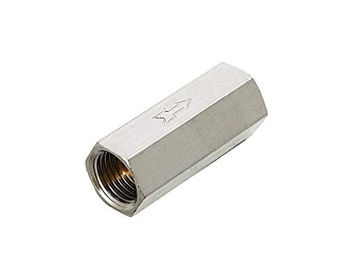 TOOLSTAR One Way Valve， 1/8" Non-Return Brass Pneumatic Air Check Valve One Way Brass Valve for Diesel Oil Petrol Water (1PCS)