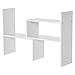 Desktop Storage Rack, DIY Particle Board Table Desktop Storage Rack Display Shelf Organizer Counter Top Bookcase Office Supply Holder,Grey White