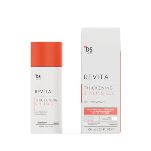 DS Labs For Men & Women Revita Hair Styling Gel for All Hair Types - Medium Hold, Volumizing & Thicker Looking Finish, Water Based, No Flakes or Residue, 3.4 Fl Oz