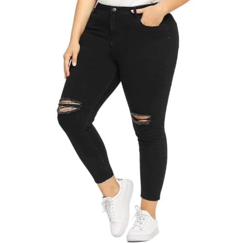 Lady Jeans Plus Size for Women High Waisted Stretchy Skinny… at Amazon