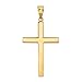 14K Yellow Gold High Polish Finish Plain Cross Pendant
