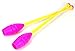 AllPlay Rhythmic Gymnastic Club Rubber Head 45cm 150g Olympic Competition Spec Pair of 2 Duo Color (45cm Fuschia Yellow)