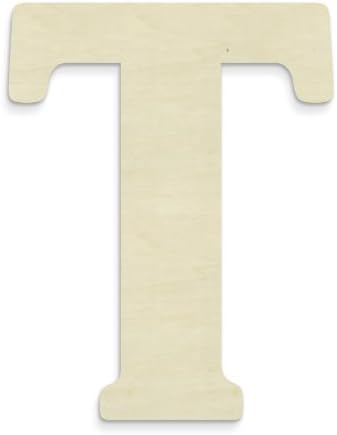 UNFINISHEDWOODCO18 in. Letter T, Unfinished Vintage Monogram Wood Letter. for Your DIY Decor Such as Door Hanger, Wall Decor, Alphabet for Birthday, Wedding (T)