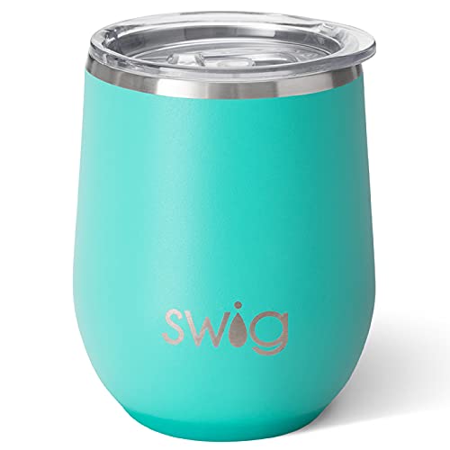 Swig Life 12oz Wine Tumbler with Lid, Stainless Steel, Dishwasher Safe
