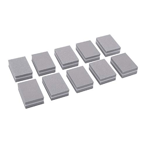 YIMART 20 Pcs Double-sided Mini Nail Buffer Block Colorful Sponge Nail Polish Sanding Buffer Strips Nail File Blocks Manicure Tools (Gray) - Thumbnail 4