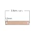 4 Count Rose Gold Plated Rectangle Bar Metal Stamping Blank Tag with Two Holes 38mm x 6mm