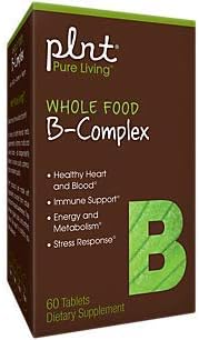 plnt Whole Food Vitamin B Complex - Supports A Healthy Heart & Blood, Provides Immune Support with Energy & Metabolism, Non-GMO, Vegan (60 Tablets)