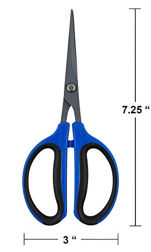 Happy Hydro 60mm Trimming Scissors, Premium Non-Stick Teflon Blades, Ergonomic Comfort Grip Handles