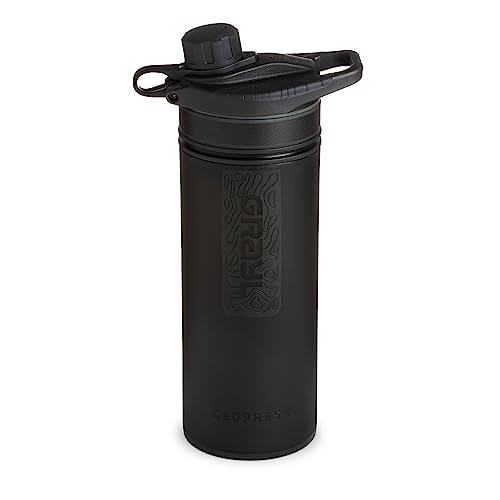 GRAYL GeoPress 710ml Outdoor Wasserfilter Trinkwasser I Eliminiert 99,99% aller Bakterien und Viren I Perfekt für Camping, Survival und Reisen (Covert