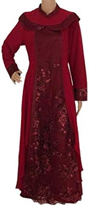 Maroon Beaded Kaftan Dress Caftan Maxi Gown Party wear Women's Dress M-L
