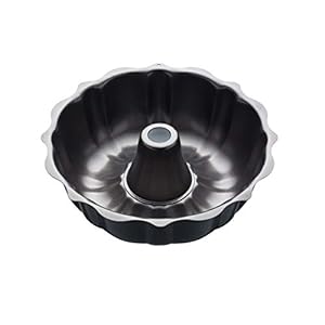 MasterClass FBA_KCMCHB18 27 cm Fluted Ring Cake Tin with PFOA Non Stick Coating, Robust 1 mm Thick Carbon Steel, 10.5…
