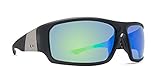 Dot Dash Unisex Destro Locker Room Sunglasses, Soft Charcoal Satin/Green, One Size
