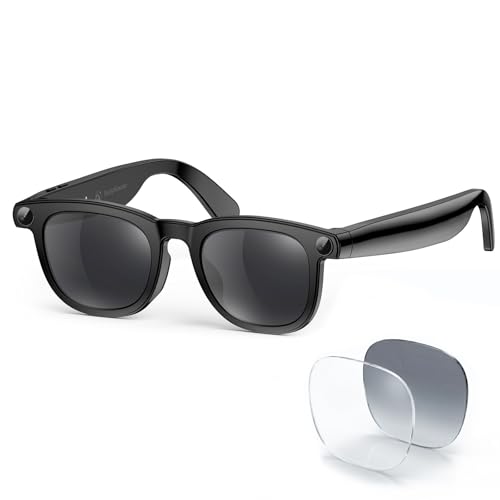 2026 Smart AI Glasses, 8MP 4K POV Camera, AI Assistant, HD Video & Voice Recorder, Meeting Transcriber, Translation, Open-Ear Bluetooth, UV Blocking + Photochromic Lenses for Outdoor & Hiking