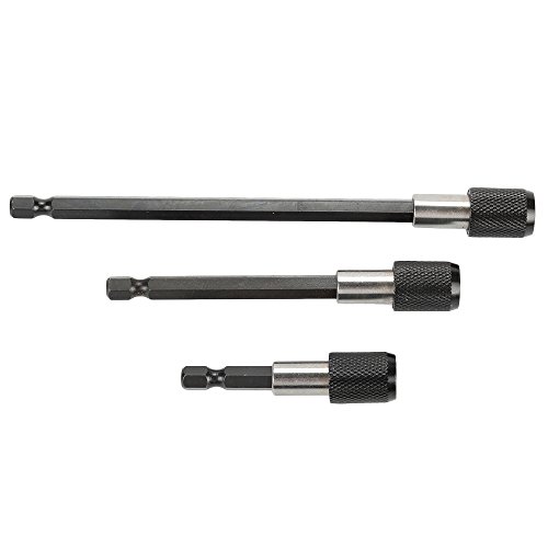 Ginode 8PCS Socket Adapter Impact Hex Shank Drill Bits Set 1/4" 3/8" 1/2" + 3PCS Magnetic Bit Holder Extension 60MM/100MM/150MM + 1PC 105°1/4" Right Angle Drill Adapter - Thumbnail 6