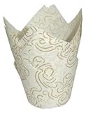 Golda's Kitchen Baking Cups - Tulip - White & Gold