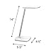 DAC Ergonomic 14”, LED Desktop Lamp w/ USB Charging Port, Rechargeable Battery UP TO 8HRS, Lightweight & Portable, Adjustable Post for Reading, Smart Touch Switch for Dimmer, 4W, White