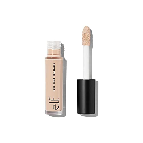 e.l.f. Corrector de camuflaje 16HR, cobertura completa y altamente pigmentado, acabado mate, neutro medio, 0.203 onzas líquidas (6 ml)