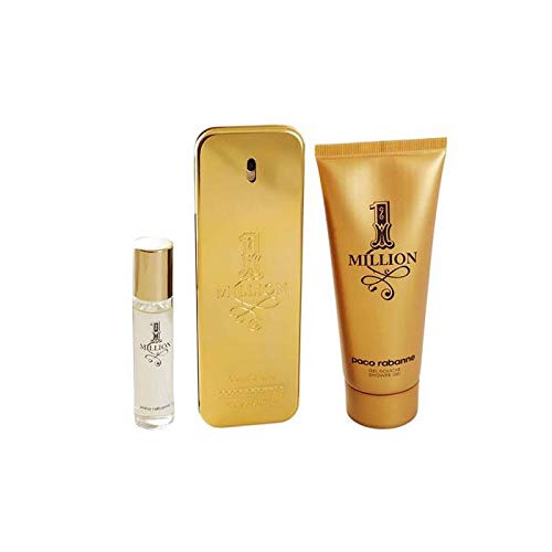 1 Million by Paco Rabanne Eau de Toilette Spray 100ml, Shower Gel 75ml & Eau de Toilette Spray 10ml - //coolthings.us