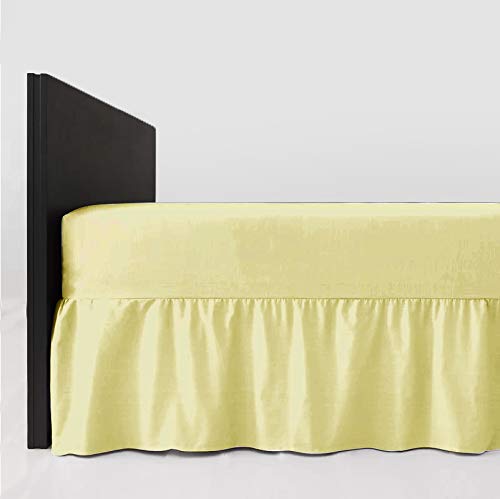 mFabrics Poly-Cotton Extra Deep Fitted Valance Sheet - Easy Care, Machine Washable - Available in 20 Colours - 40cm Frilled - Single Double King Super King Pillowcase Pair (Cream, King)