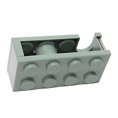 Tape Dispenser, Small and Delicate Design Desktop Tape Dispenser with a Sharp Blade Cute Mini Building Block Shape Tape Roll Dispenser for Office School Home (Green)