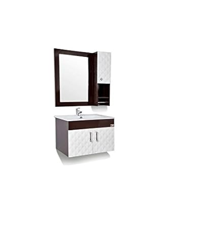 Crown Furniture Pvc Vanity Wash Basin Cabinet 24x18 Inch Brown