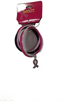 mixit pink ribbon breast cancer braclet with charm awarness
