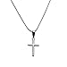 Sterling Silver Small Cross Pendant Cable Chain Necklace Italy