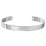 PammyJ Thin Women and Mens Silvertone Coated Copper Magnetic Therapy Bracelet Jewelry