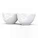 TASSEN Small Porcelain Bowl Set No. 2, Happy & Oh Please, 3.3 oz. White (Set of 2 Bowls)