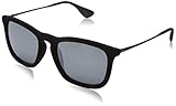 Ray-Ban CHRIS - FLOCK BLACK Frame GREY MIRROR SILVER Lenses 54mm Non-Polarized