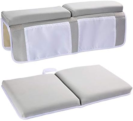 YXTY Bath Kneeler and Elbow Rest Set, Thick Baby Bath Kneeling Pad and Elbow Support, Comfort for Moms Dads to Bathe Kids Comfortably - Fits All Bathtubs(Gray)