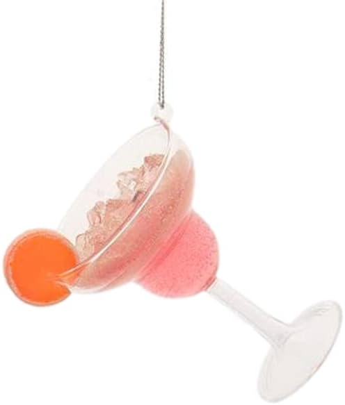 Ornament Hooks - Kurt Adler Decorative Christmas Ornament with S-Hook and Gift Box (Margarita Cocktail [Pink], T3016)