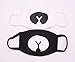 3PCS Black Cute Bear Shaped Reusable Healthy Breathable Anti Fog Soft Cotton Ventilation Dustproof Winter Face Mouth Mask Cover Mouth-muffle with Elastic Earloop for Unisex Adults