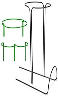 TFTEAM Plant Supports Rings,Green Iron Wire Half Round Plant Stem Support for Climbing Plants, Vegetables, Flowers,Vine,Set of 2 (9.8x15.7Inch)