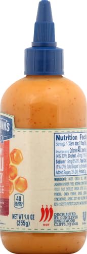 HELLMANN’S SAUCE FOR A DELICIOUS CONDIMENT, DIP AND DRESSING CREAMY CHILI HONEY GLUTEN FREE, DAIRY FREE, NO ARTIFICIAL FLAVORS, NO HIGH-FRUCTOSE CORN SYRUP 9 OZ