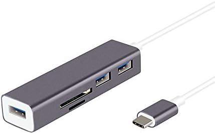 USB C Combo Hub with 3-port USB 3.0 + SD Card Reader for MacBook Pro, New MacBook 12-Inch, Windows PC, Galaxy S8/S8+, USB-C devices and More (Space Grey)