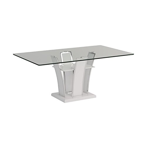 Furniture of America Priscilla Rectangular Tempered Glass Top Dining