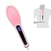 Hair Straightener Brush Ceramic Heating Hair Straightening Brush Temperature Display Anti-scald Effective Hair Comb Pink Color Available