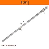 diig 6FT Flag Pole Kit,Stainless Steel Heavy Duty American US Flagpole, Rustproof for Outdoor Garden Roof Walls Yard Truck (Only Flagpole)